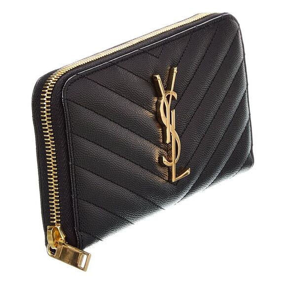 Saint Laurent Monogram Matelasse Leather Zip Around Wallet - Picture 3 of 5